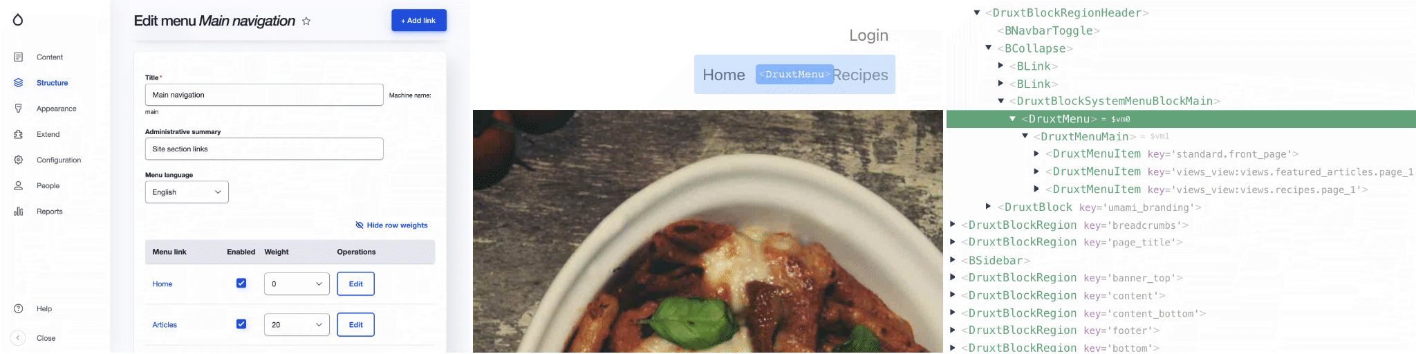 Example DruxtMenu component